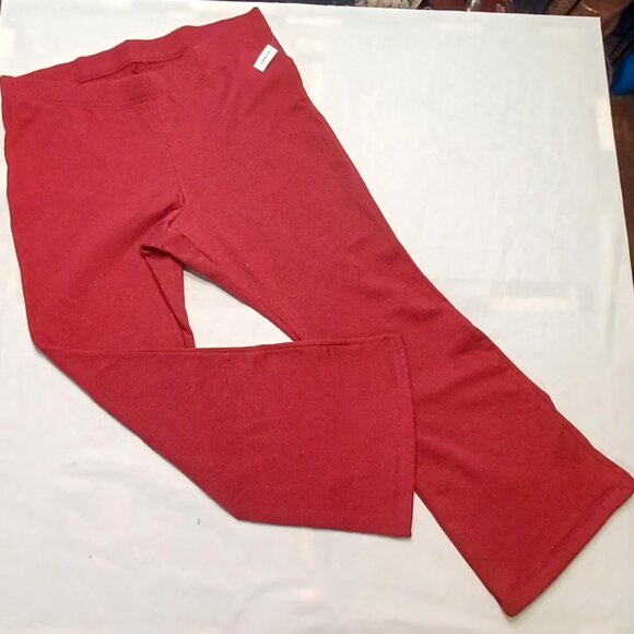 NEW Old Navy XXLP Cordovan Red High Waisted Fleece Lined Flare Leggings - Picture 4 of 6
